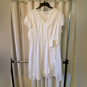 White faux wrap dress Xxl petite